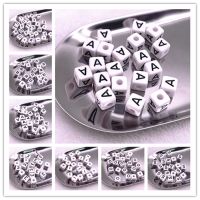 20pcs 10x10mm A-Z White Alphabet/ Letter Acrylic Cube Beads for Jewelry Making DIY Handmade Bracelets Accessories