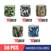 50pcs 4.8m Camouflage เทปพันยืดหยุ่น Hunt Disguise Elastoplast Self Adhesive Sports Protector เข่าข้อเท้าผ้าพันแผล-rangse22