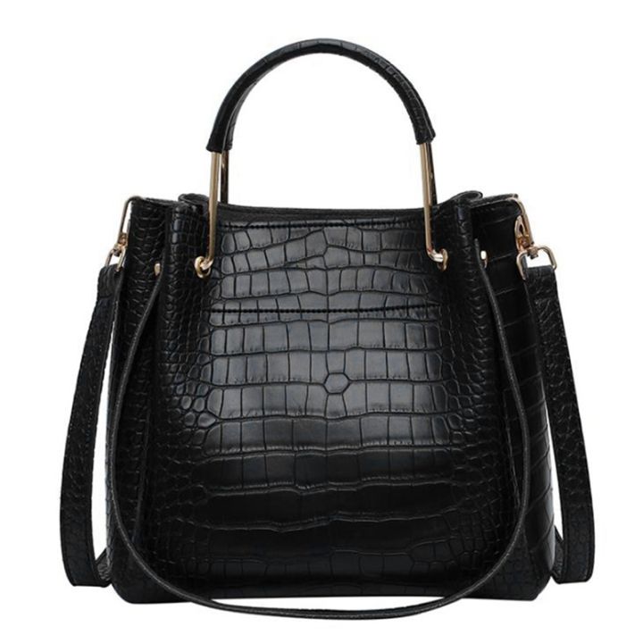 Black Plain Ladies Stylish Hand Bag