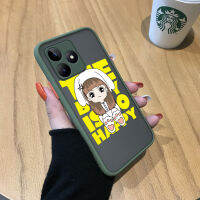 เคสสำหรับ Realme C53 Realme Narzo N53สวยน่ารักซนการ์ตูนตาโตเด็กผู้หญิงมีน้ำค้างแข็งโปร่งใสแข็งฝาครอบหลังเต็มรูปแบบกันกระแทกเคสป้องกันกล้อง