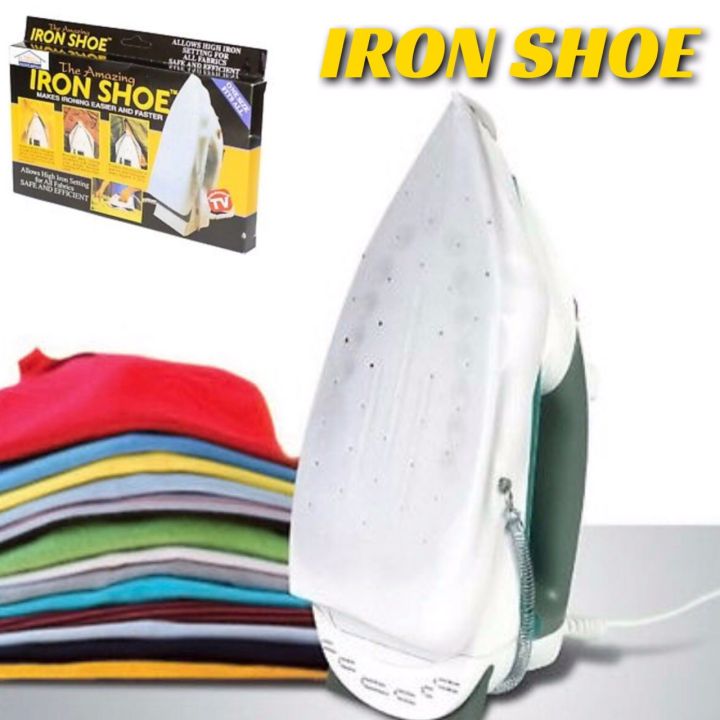 iron-shoe-แผ่นรองรีดผ้า-แผ่นรองเตารีด-แผ่นเตารีดผ้าเรียบ-กันผ้าเหลือง-แผ่นรองรีด-iron-ทำจาก-teflon-คุณภาพดี-วยเพิ่มและส่งผ่านความร้อนจากเตารีดลงสู่เนื้อผ้าทำให้รีดผ้าได้เรียบและเร็วขึ้น-ไม่เกิดเงาสะท้