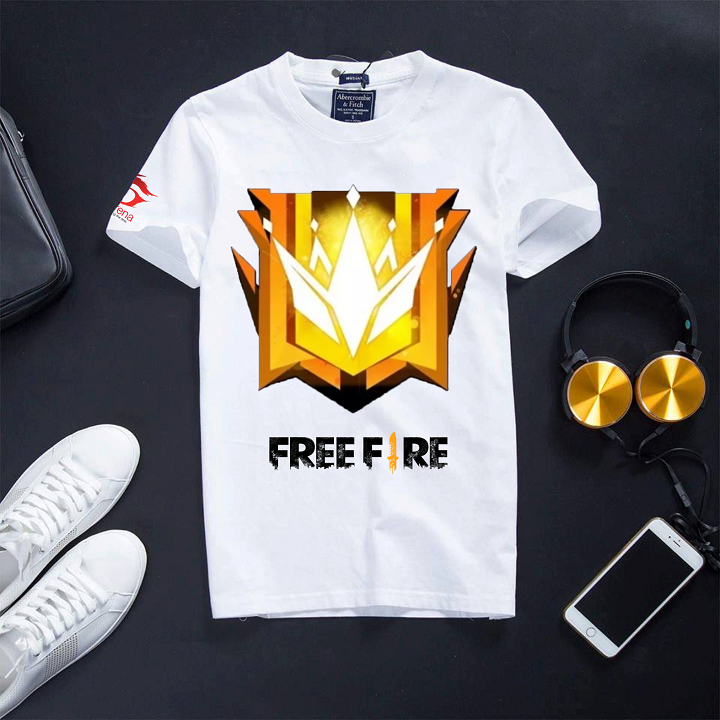 Áo Thun Free Fire màu trắng in logo rank thách đấu | Lazada.vn