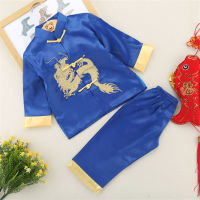 Boy Girl Chinese Style Dragon Tang Suit Birthday Children New Year Party Festival Outfits Kung Fu Tai Chi Uniform Kids Costume