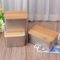Tinplate Storage Box Case Organizer with Bamboo Lid for Money Coin Candy Key Square High Quality Neatening Bathroom Organizer
