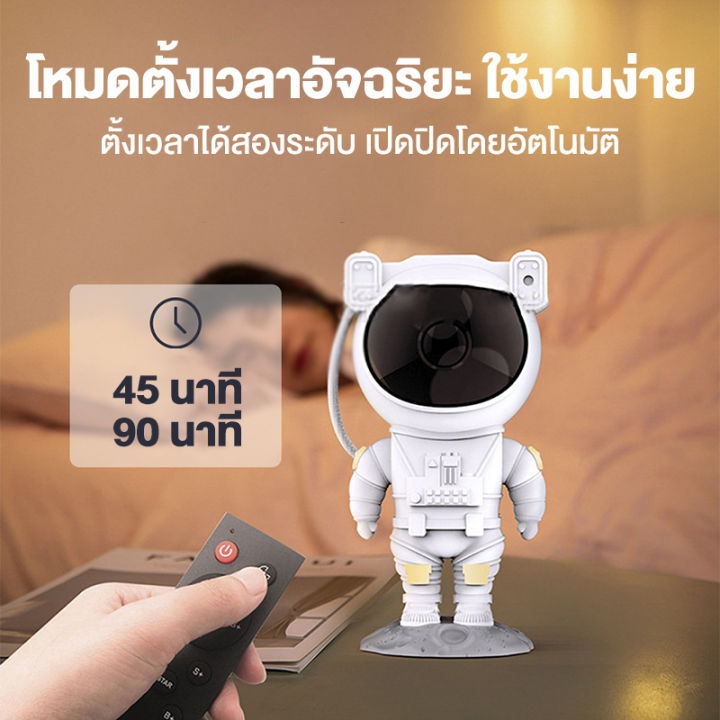 โคมไฟโปรเจคเตอ-โปรเจ็กเตอร์นักบินอวกาศ-โคมไฟดวงดาวled-โคมไฟกาแลคซี่-ไฟตกแต่งห้อง-ไฟแต่งห้อง-โคมไฟดาว-โคมไฟกลางคืน-ไฟเธคเลเซอร์-ไฟอวกาศ