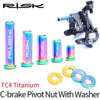 RISIKO Peta Sepeda Depan Belakang Rem Caliper C-rem Pivot Nut Pematokan Ulir Baut Dengan Mesin Cuci Titanium Alloy M6 x10/15/20/25/30/40mm