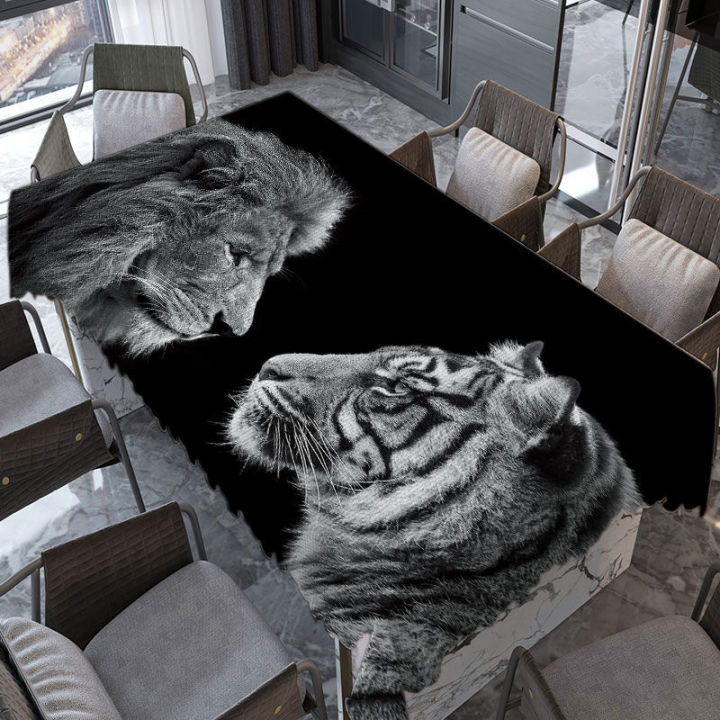 animal-black-and-white-tablecloth-lion-tiger-cat-wolf-art-rectangular-table-cover-waterproof-coffee-table-wedding-decoration