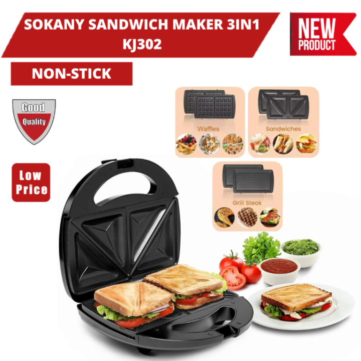 Sokany Sandwich maker 3IN1 KJ302 Lazada