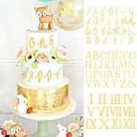 【CW】☋◈❃  Gold Mirror Decoration 26 Uppercase English Name Birthday Toppers Baby Shower Wedding Baking