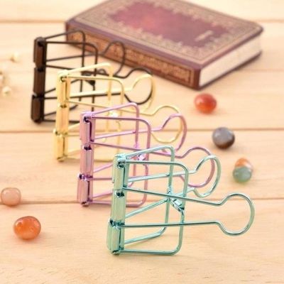 Creative Hollow Simple Metal Long Tail Clip Hand Account Bill Clip Storage and Sorting Office Supplies Paper Folder