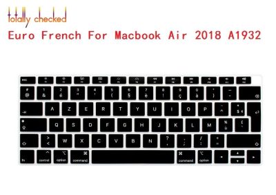 AZERTY French de clavier Spanish Language Keyboard Cover Skin for New Apple MacBook Air 13" 13.3 Inch with Touch ID A1932 2018 Keyboard Accessories