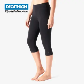 Women's Cropped Slim-Fit Gym Leggings - Fit+ 500 Black - Black - Domyos -  Decathlon