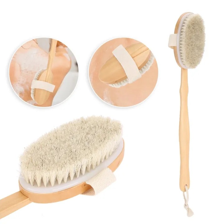 Detachable Bath Shower Back Brush Long Handle Dualuse Body Cleaning