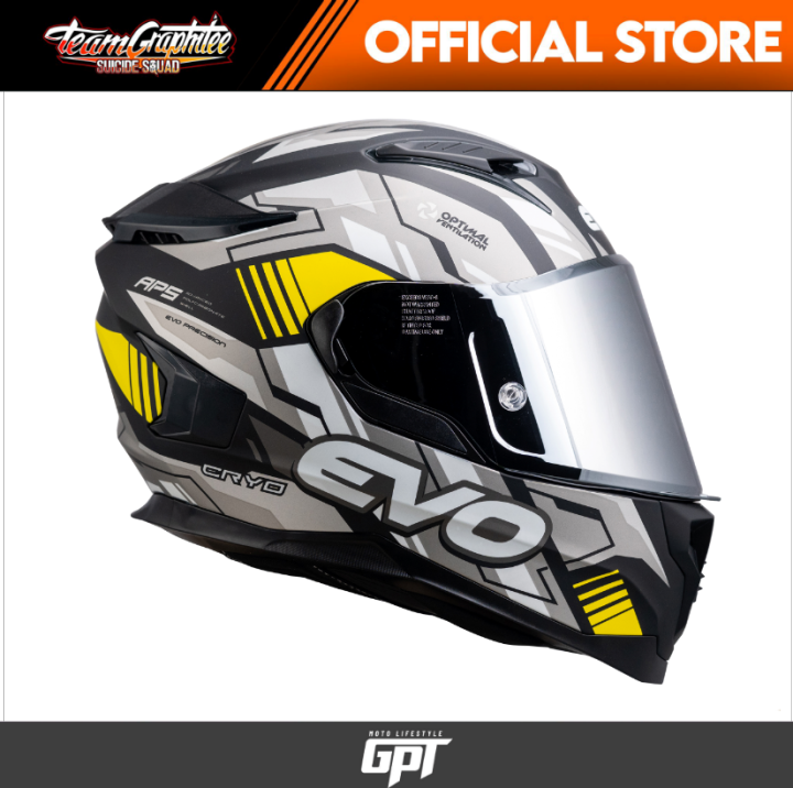 EVO AR01 CRYO PIN LOCK READY FULL FACE DUAL VISOR WITH FREE CLEAR LENS