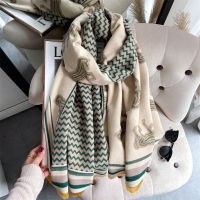 2021 Horse Print Winter Cashmere Scarf Women New Geometric Thick Warm Shawls Lady Wraps Brand Stoles Pashmina Blanket