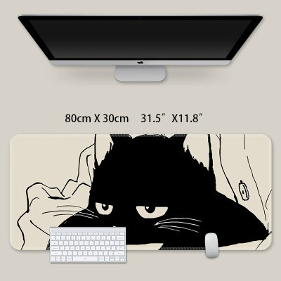ร้อนขนาดใหญ่พิเศษ Kawaii แผ่นรองเมาส์เล่นเกมน่ารักแมวดำ XXL โต๊ะเสื่อกันน้ำ Nonslip อุปกรณ์โต๊ะแล็ปท็อป