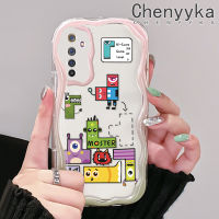 เคส Chenyyyka สำหรับ Realme 6 Pro 6S Narzo เคสการ์ตูนน่ารักลาย Spoof มอนสเตอร์ Tetris วัสดุอัพเกรดขอบคลื่นเนื้อครีมกันกระแทกแบบใสนิ่มเคสมือถือฝาครอบป้องกันโปร่งใสลายกล้องถ่ายรูป