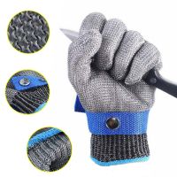 Anti-cut Gloves Safety Cut Proof Stab Resistant Wire Metal Mesh Meat Cut-Resistant ANSIA5