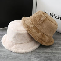 [hot]Fashion Women Fluffy Fur Bucket Hat Winter Warm Soft Plush Fisherman Panama Cap femme Vintage Leopard Bob Sunbonnet Visors gorro