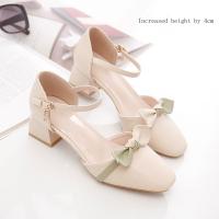 Sandals new female 2023 thick with matchs skirt fall high with gentle fairy with low with single shoes baotou wind