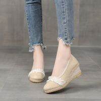 HOT★Espadrilles รองเท้าผู้หญิงแบบสวมใหม่ปี2023รองเท้าไม่มีส้นแบบลำลองตื้น Comfort สำหรับผู้หญิงรองเท้าเดินปั๊มรองเท้า zapatos de mujer