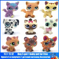 〖Love pets〗   LPS CAT Littlest pet shop toys standing short hair cat original kitty fox puppy dog Old cute Bobble head toy