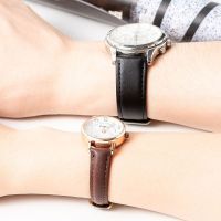 【Hot Sale】 leather strap men and women plain grain cowhide watch accessories universal chain waterproof soft butterfly buckle pin