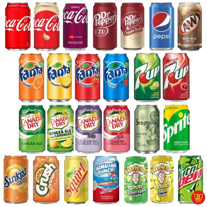 Imported Soda in Can (Assorted) 355mL Coca Cola Dr. Pepper Pepsi Fanta ...