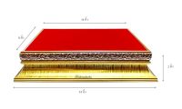 ฐานรองพระลายไทยทอง กำมะหยี่แดง ขนาด 14x8 นิ้ว ฐานสูง 2 นิ้ว [ลายไทยทอง]