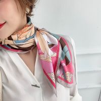 Spring Scarf Womens Luxury Design Scarf Silk Smooth Scarf Soft Muslim Headband Shawl Beach 90x90cm