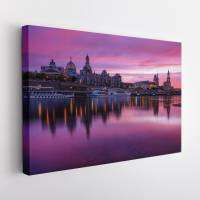 พิมพ์ผ้าใบเดรสเดน,เยอรมนี Wall Art, Dresden Skyline 1ชิ้นไม่มีกรอบหรือกรอบไม้ด้านในหรือกรอบอลูมิเนียมอัลลอยด์