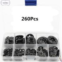 YANL MALL 260Pcs M2/M2.5/M3/M4/M5//M8/M10/M12 แหวนล็อคฟัน 9ขนาด เหล็ก65Mn Starlock washers Assortment KIT ตัวยึดคลิปความเร็วสูง สีดำสีดำ เครื่องล้างฟันภายใน เครื่องผลิตเครื่องจักร