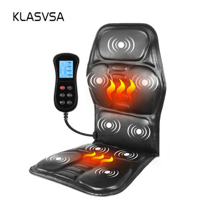 Klasvsa ไฟฟ้ากลับนวดเก้าอี้นวดเบาะความร้อนสั่นรถโฮมออฟฟิศเอวคอที่นอนบรรเทาอาการปวด.