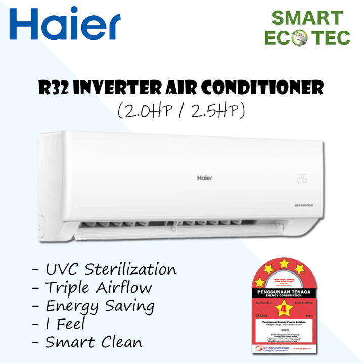 Haier R32 Inverter UV Light Air Conditioner HSU19VQC22 (2.0HP) / HSU