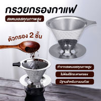 Caffeine Lover กรวยกรองกาแฟ กรองกาแฟ ดริปกาแฟ drip coffee ขนาด99มิล ตัวกรองสแตนเลส สำหรับกรวยดริปกาแฟ Drip Coffee Filter Paper Livermart