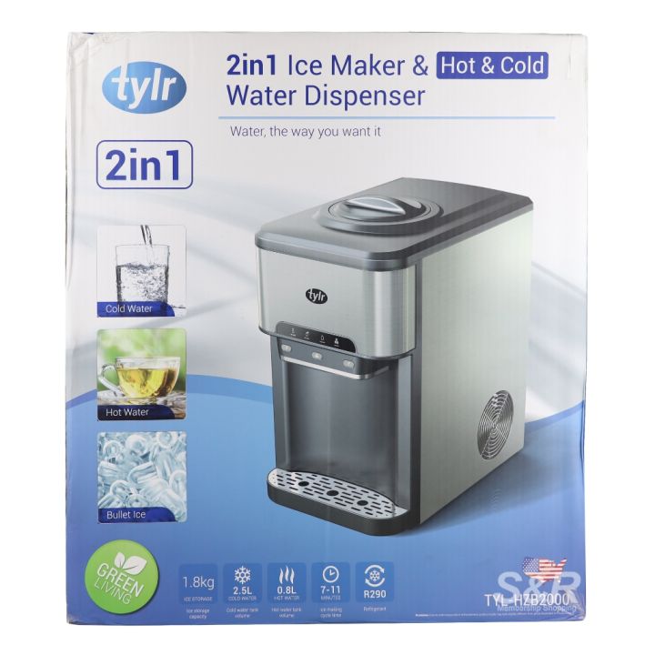 Tylr Reverse 2 in 1 Ice Maker Hot Cold Water Dispenser TYLHZB2000