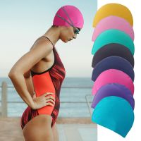 Women Swimming Cap Girl Long Hair Bathing Swimming Caps Hat Men ice silk Water Sport Elastic Nylon Turban Hair Protection Swim Caps