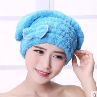 1Pc New 4 Colors Microfiber Solid Quickly Dry Hair Hat Womens Girls Ladies Cap Bath Accessories Drying Towel Head Wrap Hat Towels