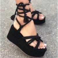 Sandals Women Summer Fashion Womens Sandals 2023 Womens Wedge Sandals Cross Straps Casual Womens Shoes Womens High Heels