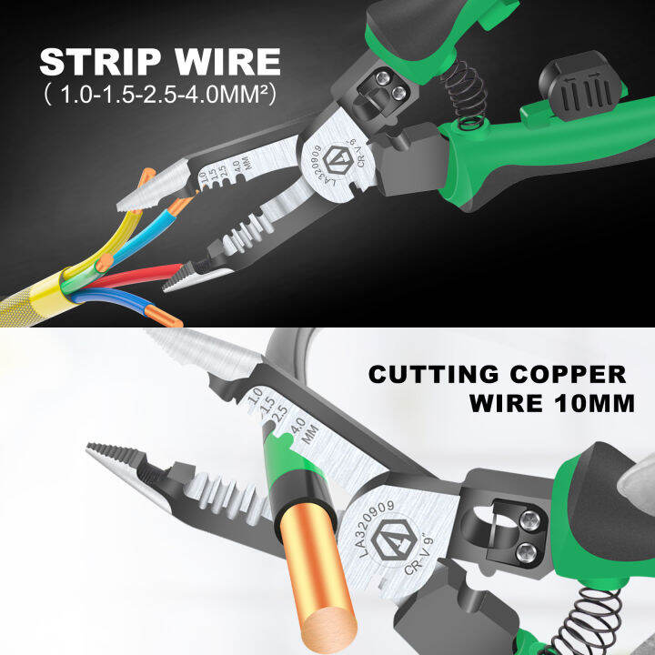 laoa-มัลติฟังก์ชั่ช่างไฟฟ้าคีมจมูกยาวคีมลวด-s-tripper-เคเบิ้ลตัดขั้วจีบเครื่องมือช่าง