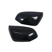 2Pcs Car Black Carbon Fiber Side Door Mirror Cover Trim for 2018