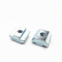 21pcs M3 M4 M5 M6 Square slider nut muff T-lock nut block hammer muff for aluminum profile carbon steel Galvanized 20 series Hand Tool Parts Accessori