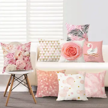 Pink and best sale gray decorative pillows