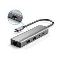 RYRA 6 Ports Expansion Dock USB3.0 Hub 100Mbps RJ45 Docking Stations Multi-port Splitter 4K 60hz Fast Charging Adapter PC Laptop