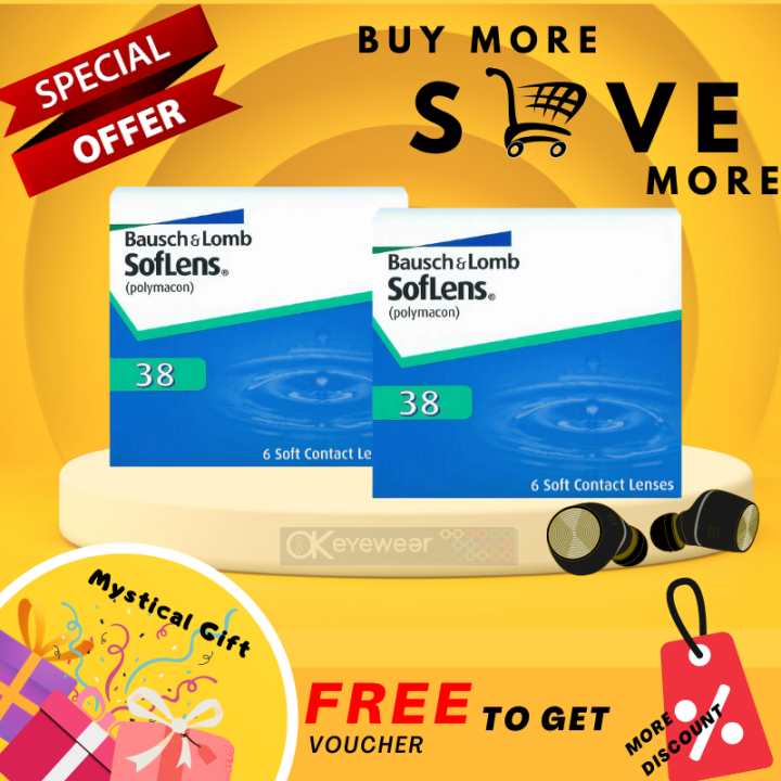 Bausch & Lomb Soflens 38 Monthly Power 0.50 to 9.00 (6 Pcs) Lazada