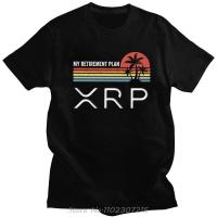 2023 NewNovelty ระลอก XRP เกษียณอายุแผนเสื้อยืดผู้ชายแขนสั้นผ้าฝ้าย100 เสื้อยืดกราฟิก Bitcoin Crypto Tee ด้านบน Streetwear เสื้อยืด