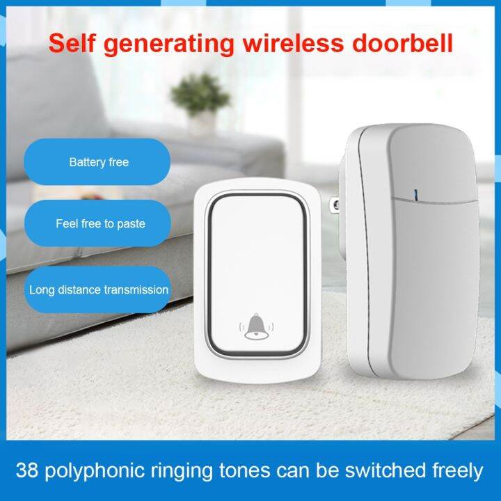 Wireless Doorbell No Battery required Waterproof Self Powered Door bell