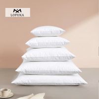 Lofuka 1 Pcs 100% Goose Feather Pillows Bed Pillow For Sleeping Neck Protection Pillow Core Slow Rebound 100% Cotton Cover Travel pillows