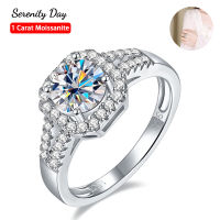 จริง D สี1กะรัต Moissanite สองแถวตารางกระเป๋าแหวนสำหรับผู้หญิง100 S925แผ่นเงิน Pt950วงเครื่องประดับ Fine