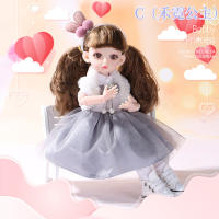 30cm BJD Doll Little Girl Cute Dress 15 Movable Jointed Dolls Princess Toys Fahion Dress Beauty BJD Hair DIY Toy Gift for Girls